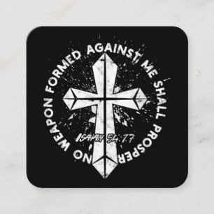 No Weapon Formed Against me shall prosper Faith in Square Business Card