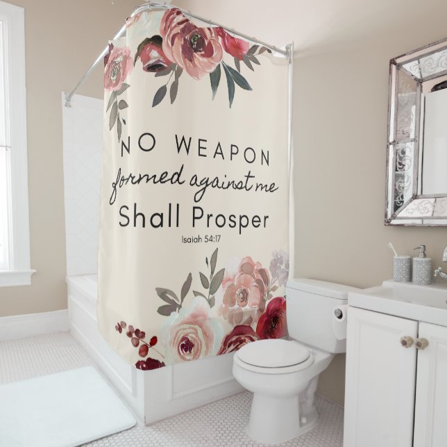 No Weapon Formed Against Me Shower Curtain (In Situ)