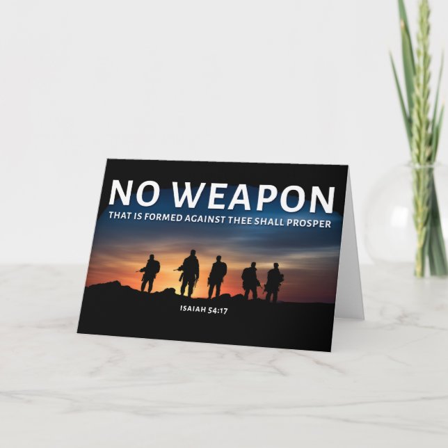 No Weapon Formed Against You Shall Prosper Bible   Card (Front)