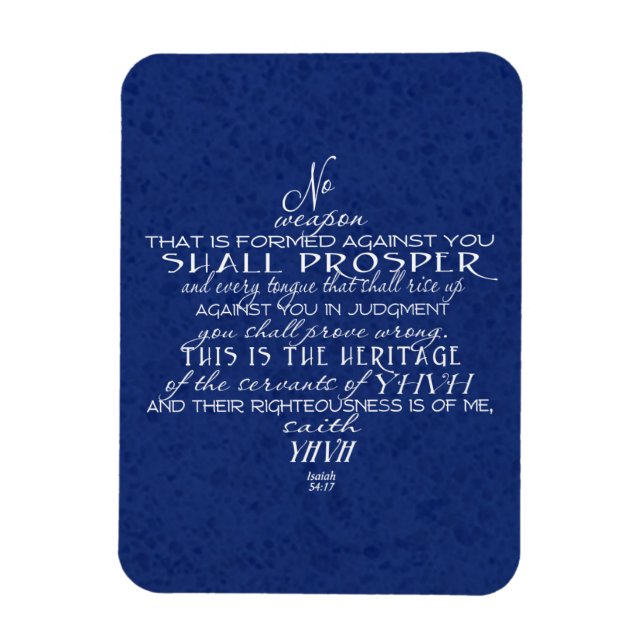 No Weapon Star of David Blue Magnet (Vertical)