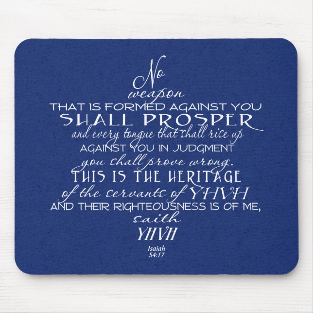 No Weapon Star of David Blue Mouse Mat (Front)