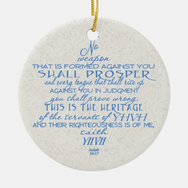 No Weapon Star of David Ceramic Tree Decoration (Front)