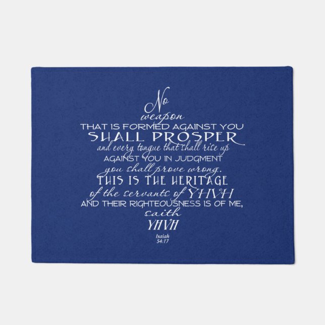 No Weapon Star of David Doormat (Front)