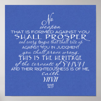 No Weapon Star of David Poster