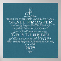 No Weapon Star of David Teal