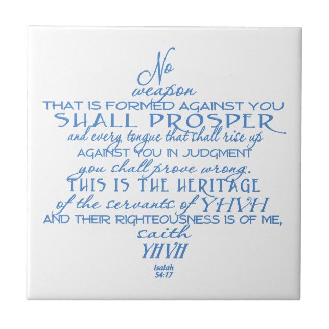 No Weapon Star of David Tile (Front)