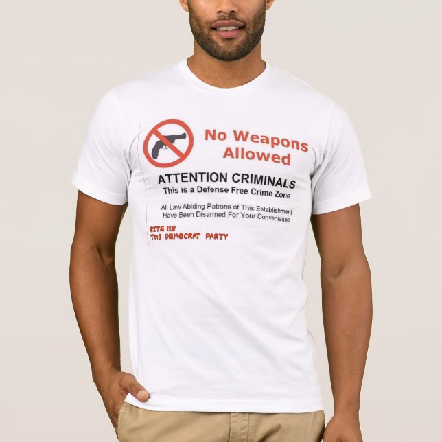 NO WEAPONS ALLOWED T-Shirt (Front)