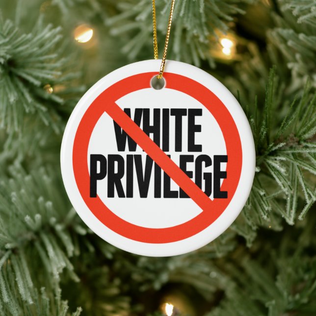 No White Privilege Ceramic Tree Decoration (Tree)