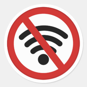 No Wi-fi network Classic Round Sticker