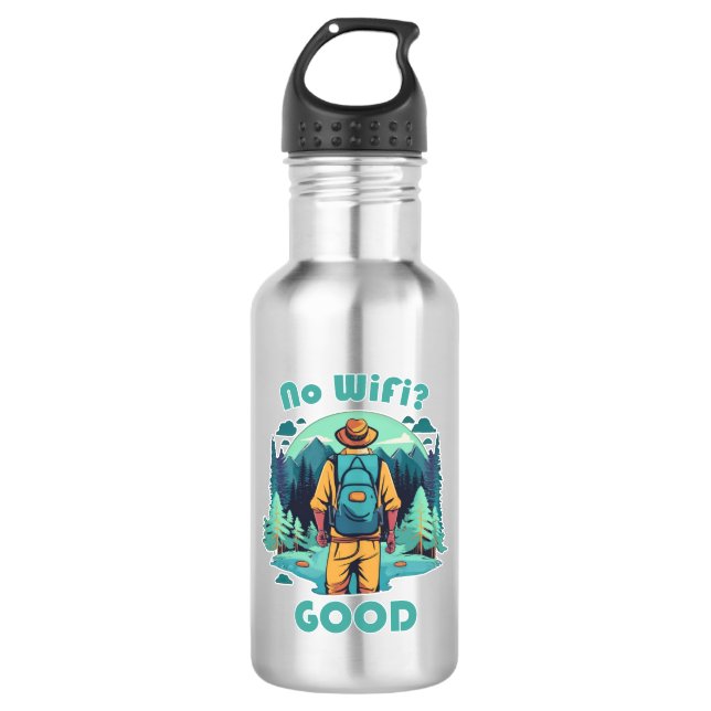 No Wifi Good Backpacker 532 Ml Water Bottle (Front)