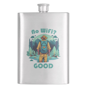 No Wifi Good Backpacker Hip Flask