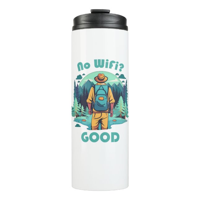 No Wifi Good Backpacker Thermal Tumbler (Front)