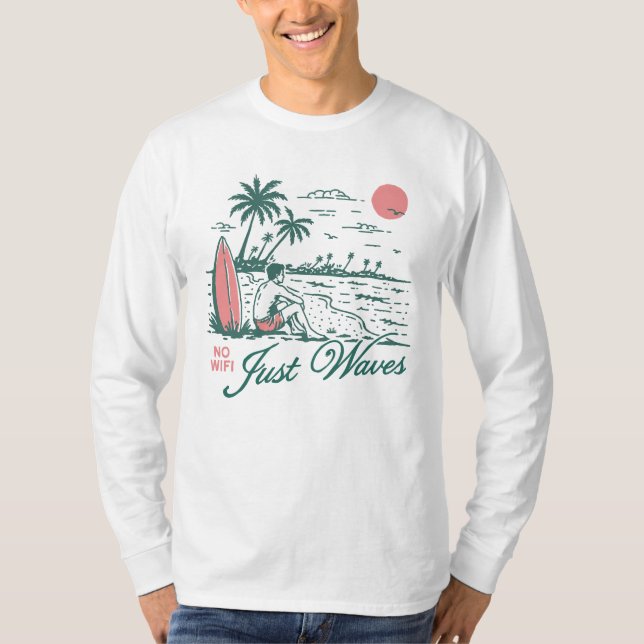No Wifi Just Waves T-Shirt (Front)