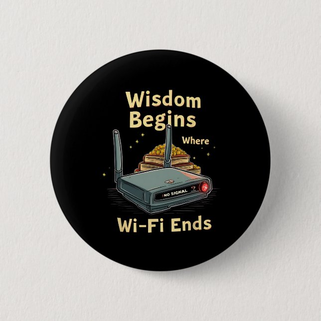 No Wifi Read Books Instead - Funny Back To School  6 Cm Round Badge (Front)
