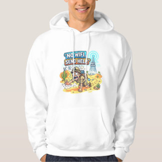 No WiFi Send Help Funny Internet Quote Vector Desi Hoodie