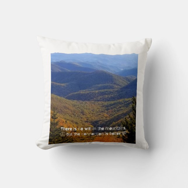 No WIFI Throw Pillow (Front)