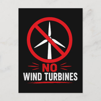 No wind turbines rural protest postcard