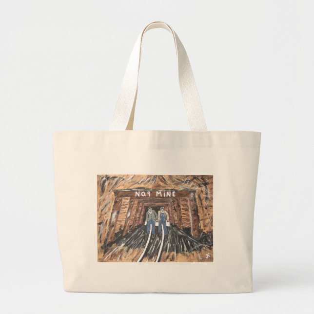 No Windows Down There Large Tote Bag (Front)