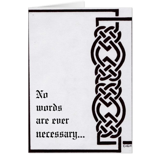 No words are ever necessary... (Front)