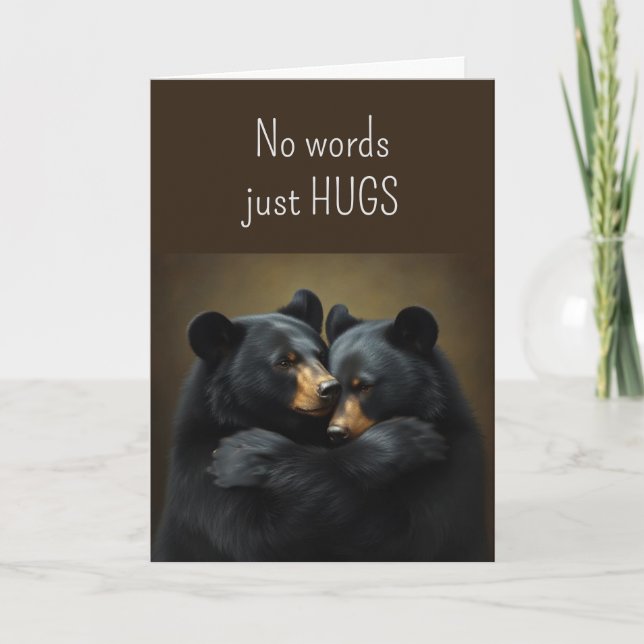 No Words Just Hugs Bear Hugs also Love Prayers Card (Front)