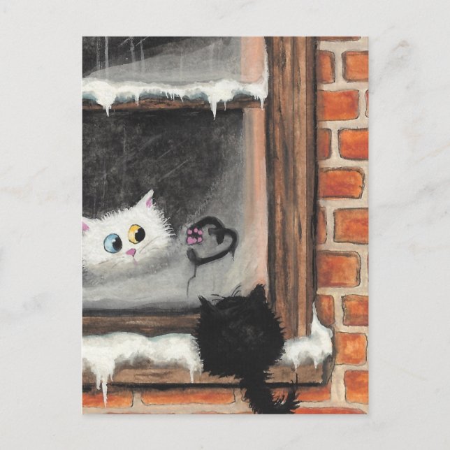 No Words Needed - Valentine Cats by BiHrLe Holiday Postcard (Front)
