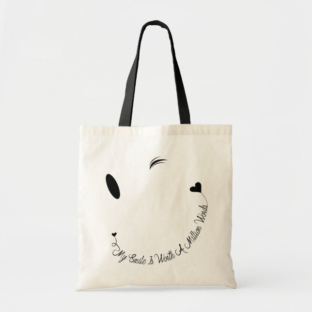 No Words, Smiles Say It All Tote Bag (Front)