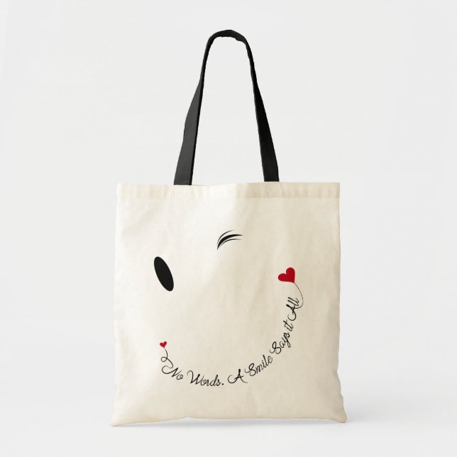 No Words, Smiles Say It All Tote Bag (Front)