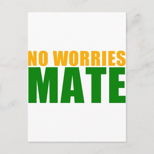 no worries mate postcard (Front)