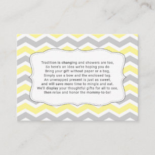 No wrap baby shower insert card, neutral gender