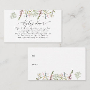 No Wrap Display Shower   Chic Wildflower Enclosure Card