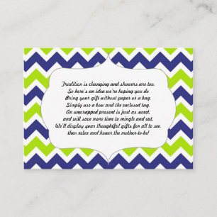 No wrap insert card baby or bridal shower