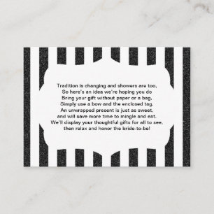 No wrap insert card baby or bridal shower BLACK