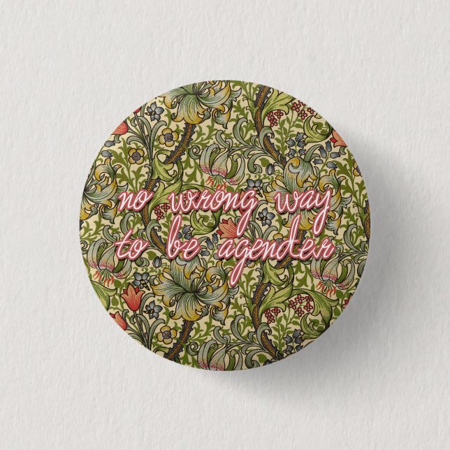 no wrong way to be agender 3 cm round badge (Front)