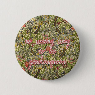 no wrong way to be genderqueer 6 cm round badge