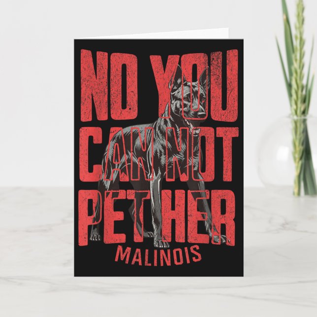 No You Can't Pet Her Malinois Funny K9 Military Ha Card (Front)