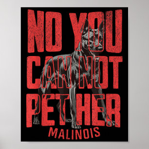 No You Can't Pet Her Malinois Funny K9 Military Ha Poster