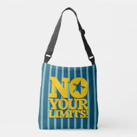 No Your Limits! Gold Text Blue Stripes