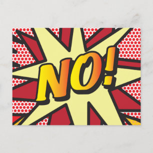NO Your Message Speech Bubble Fun Retro Announcement Postcard