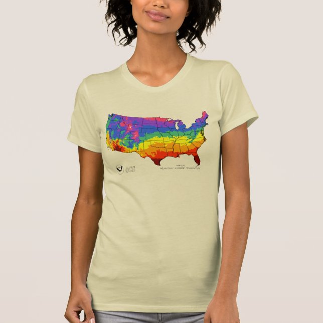 NOAA Mean Daily Average Temperatures T-Shirt (Front)