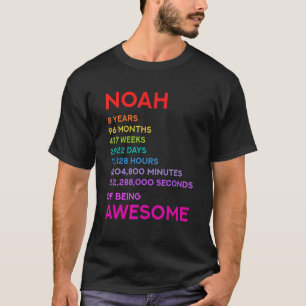 Noah 8th Birthday 8 Years 96 Months 417 weeks awes T-Shirt