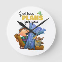 Noah and ark Bible verse kids wall clock