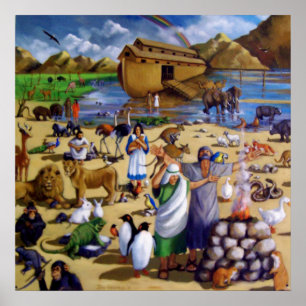 NOAH, ARK, ANIMALS AFTER FLOOD: ARTWORK PRINT