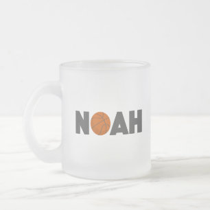 Noah Basketball Frosted Glass Coffee Mug