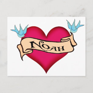 Noah - Custom Heart Tattoo T-shirts & Gifts Postcard