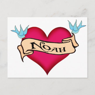 Noah - Custom Heart Tattoo T-shirts & Gifts Postcard