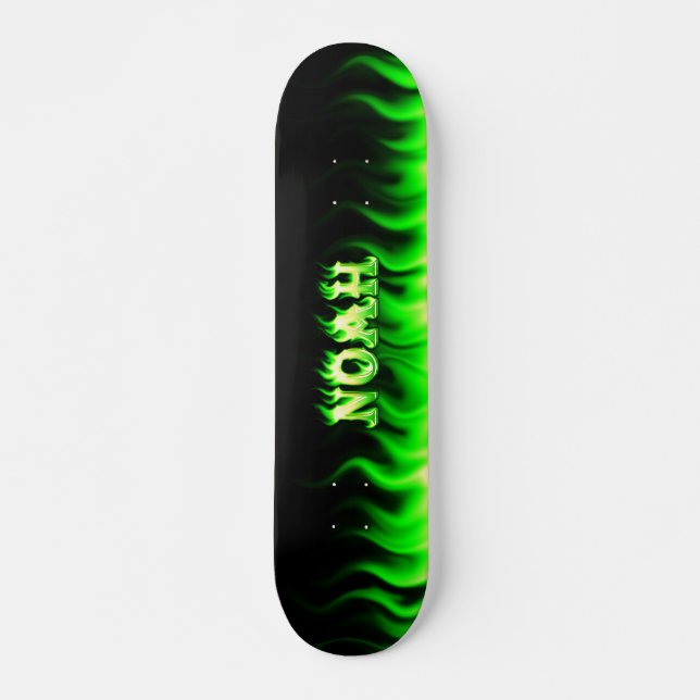 Noah green flame skateboard (Front)
