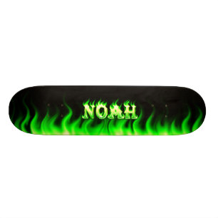 Noah green flame skateboard