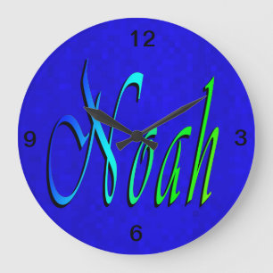 Noah, Name, Logo, Large Clock