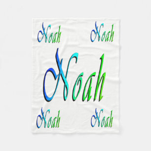 Noah, Name, Logo, Small White Fleece Blanket.
