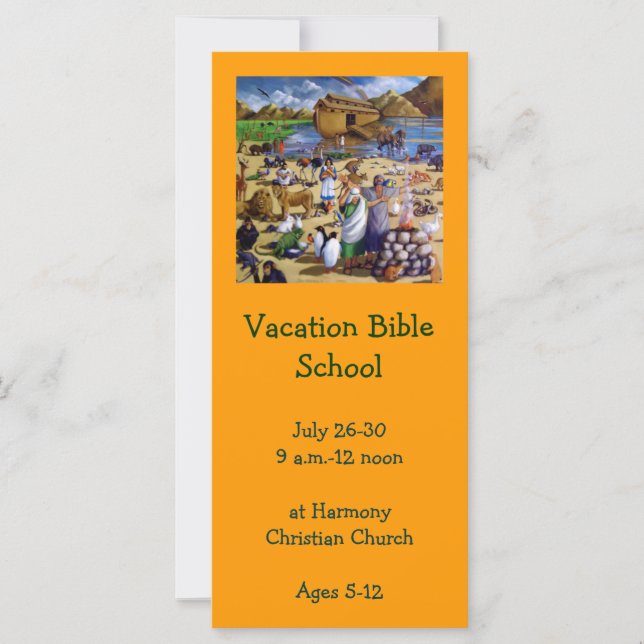 NOAH PAINTING: VACATION BIBLE SCHOOL INVITATION (Front)